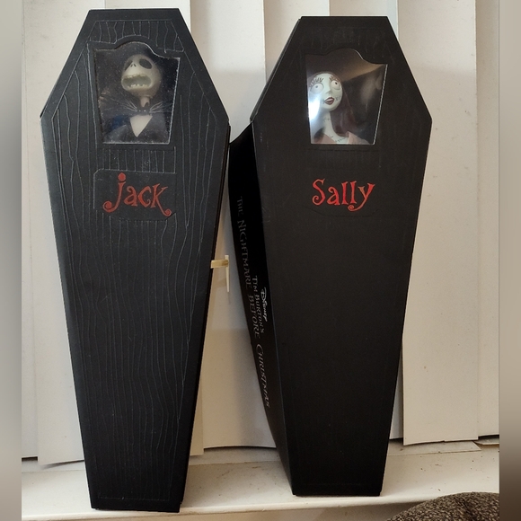 Nightmare Before Christmas Jack Sally Collection Dolls Coffin Box Rare